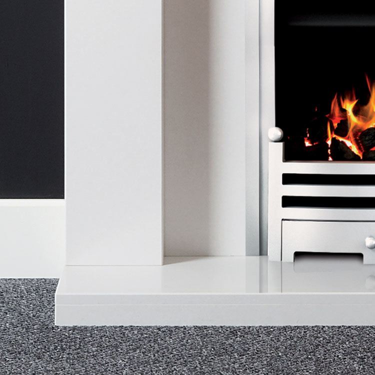 A fireplace surround detail